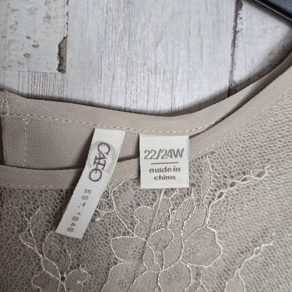 CATO Peasant Boho Lace Top 3X 22 24 Balloon Sleeves NWT Coquette Cottagecore - Picture 7 of 10